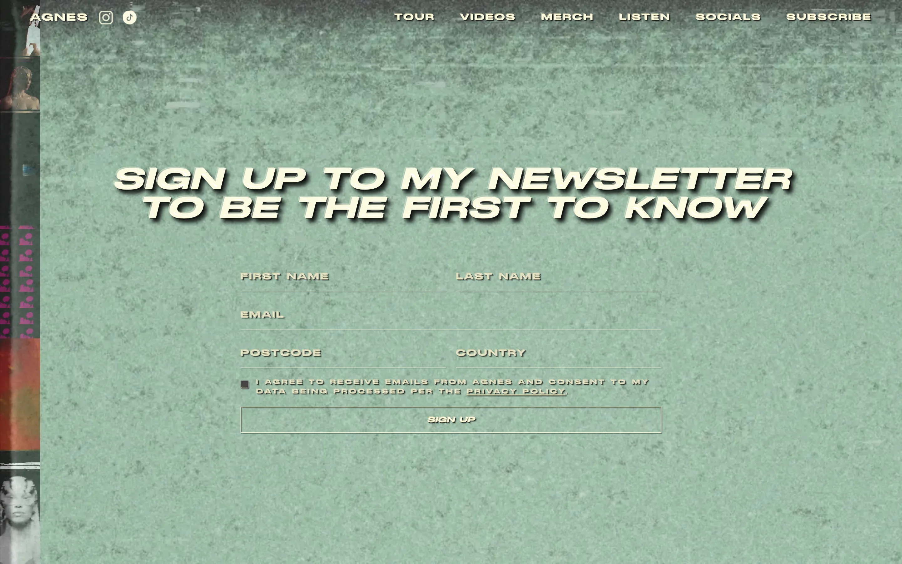 Subscribe page: the newsletter sign-up that feeds the team's own subscriber list